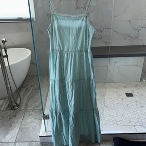 Frank & Oak Green an White Striped Maxi Dress